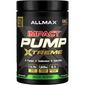 ALLMAX NUTRITION Impact Pump Xtreme - Stim-Free Workout Supplement with 13.75g Pump Blend, 1,828mg Focus Blend & 6.7g Strength Blend for Enhanced Muscle Growth & Endurance pre  workout