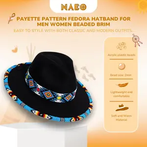 Beaded Fedora Hatband - Native American Style Western Accessory for Men & Women Handcrafted with Vibrant Beads Adjustable Band for Western Fashion Festivals Rodeos