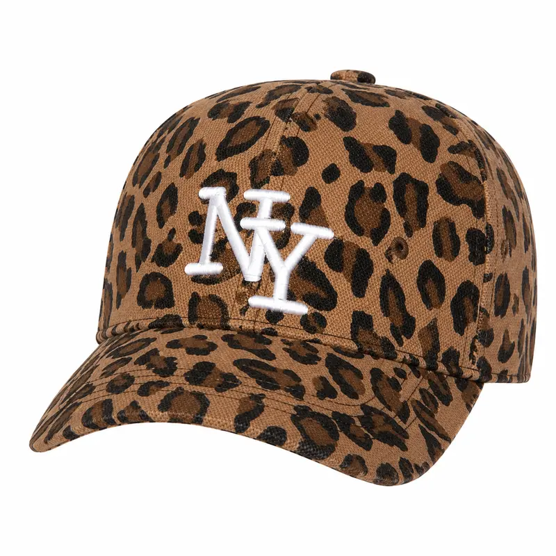 Leopard Print Baseball Cap - Adjustable Lightweight Breathable Cotton Casual Outfits Cap, Trendy Hat with New York Embroidery, Animal Letters, Wild Stylish for Men-Women, Anniversary Gift, Casual-Sporty Use