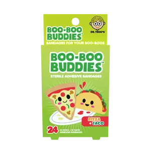 Pizza & Taco Bandages – 24 Pack | Fun Kids Adhesive Bandages, Latex-Free