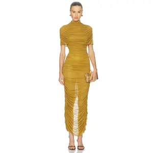 Camila Coelho Rocio Midi Dress in Chartreuse Charteuse