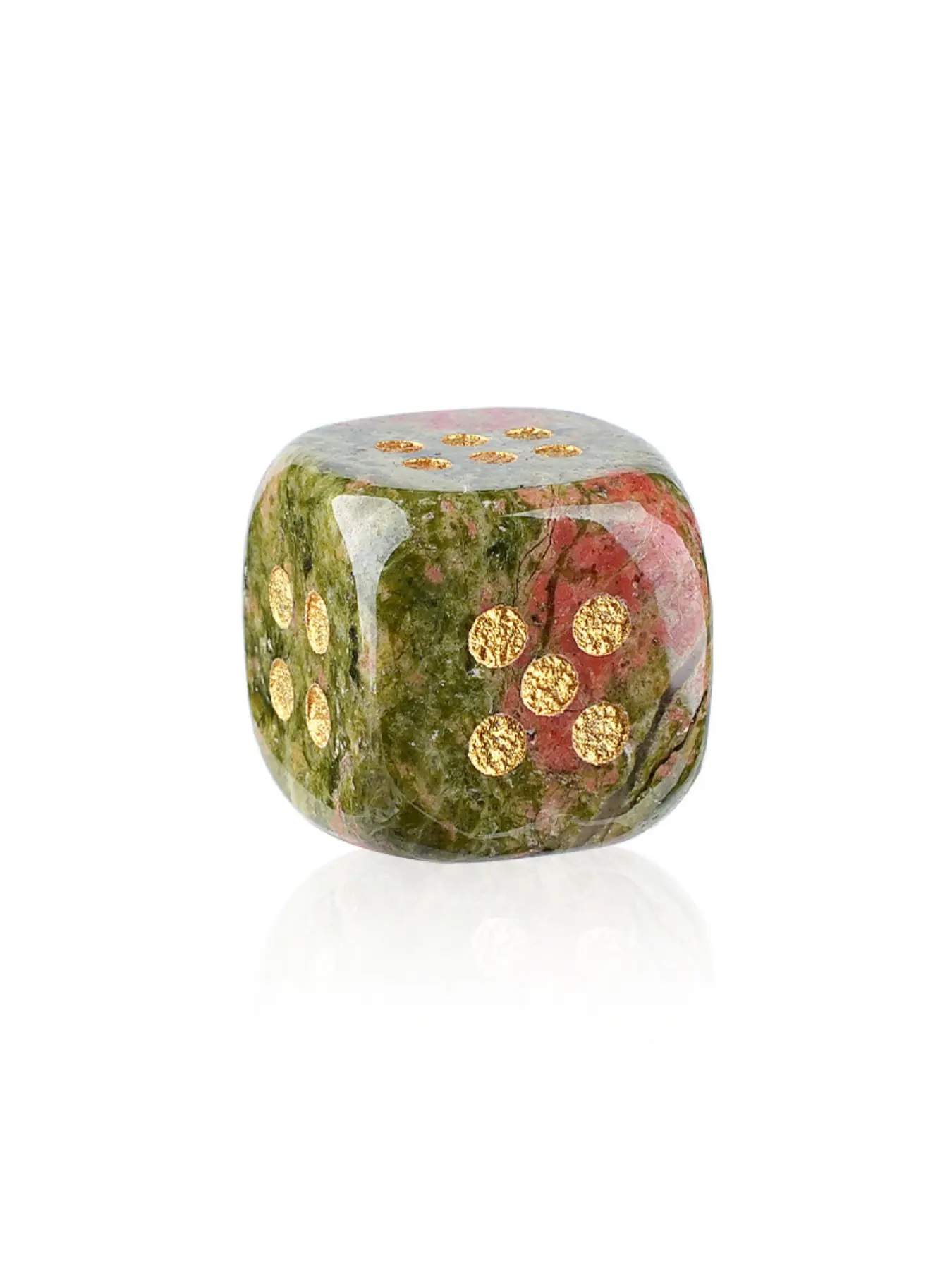 Fun Natural Crystal Dice for Cross-Border Casual Board Games, Elegant Agate Jade Carved Rounded Edges 15mm Semi-Precious Stone Dice
