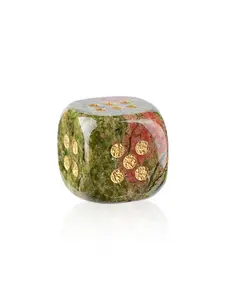 Fun Natural Crystal Dice for Cross-Border Casual Board Games, Elegant Agate Jade Carved Rounded Edges 15mm Semi-Precious Stone Dice