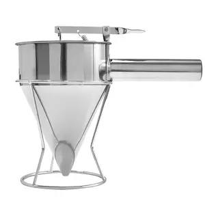 Stainless Steel Pancake Batter Dispenser, Funnel Dispenser with Stand, Kitchen  Have Tool for  Pancakes, Cupcake, Waffle, Muffin Mix, Cake & Crepe, Easy Pour Baking Supplies for Griddle