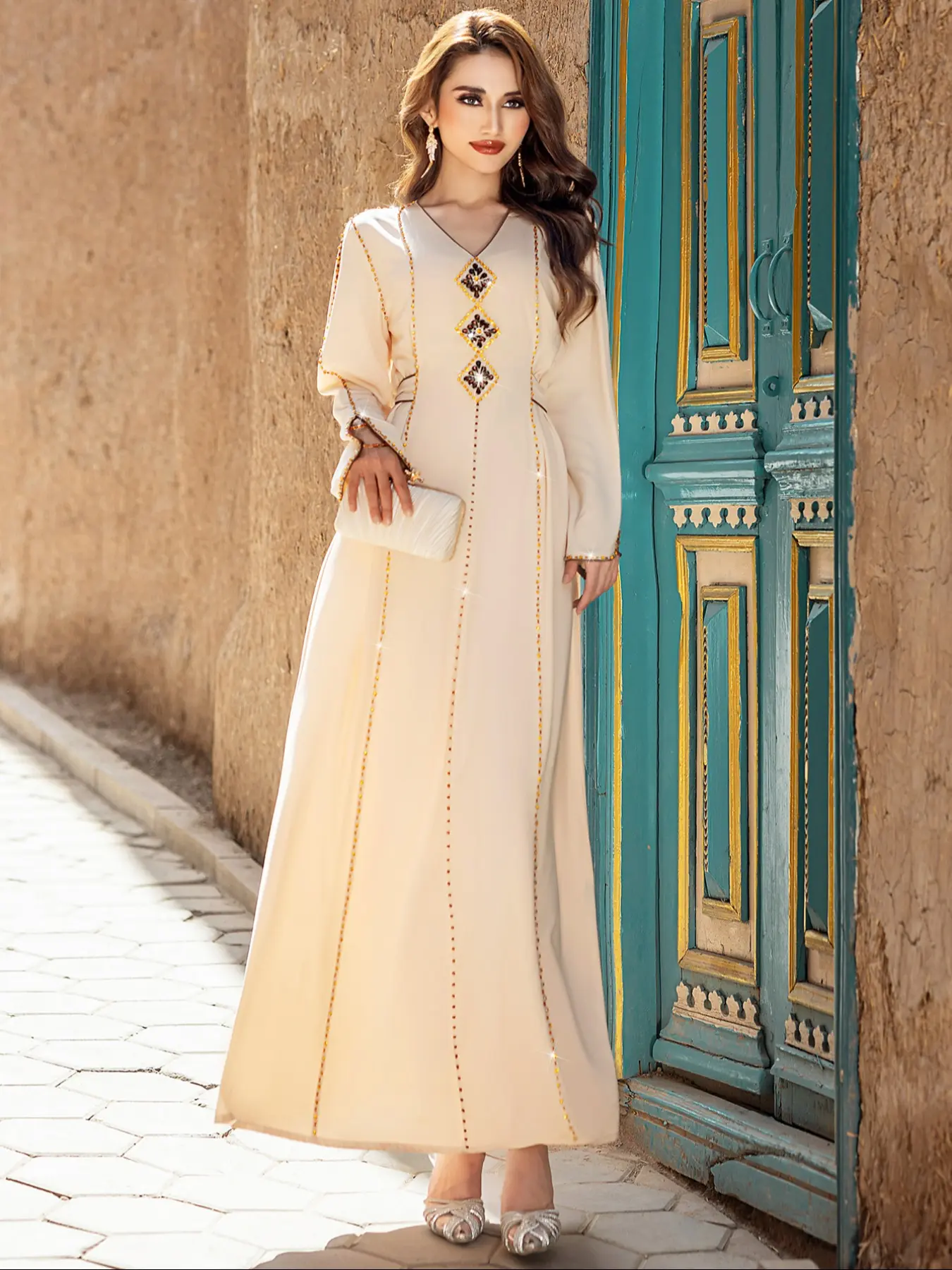 embroidered dress modest Aubrey modest midi dress-final sale – JanieLanie main image 1