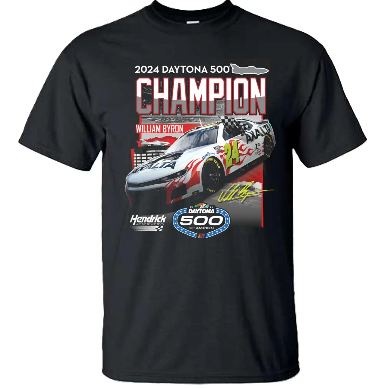 William# Byron #24 2024 Daytona 500 Winner 1- Spot T-Shirt Cotton Fabric