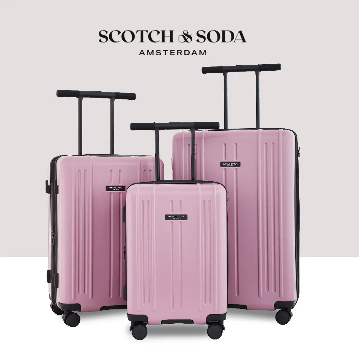 Scotch & Soda] Eindhoven 3 Piece Wing-On Expandable Luggage Set
