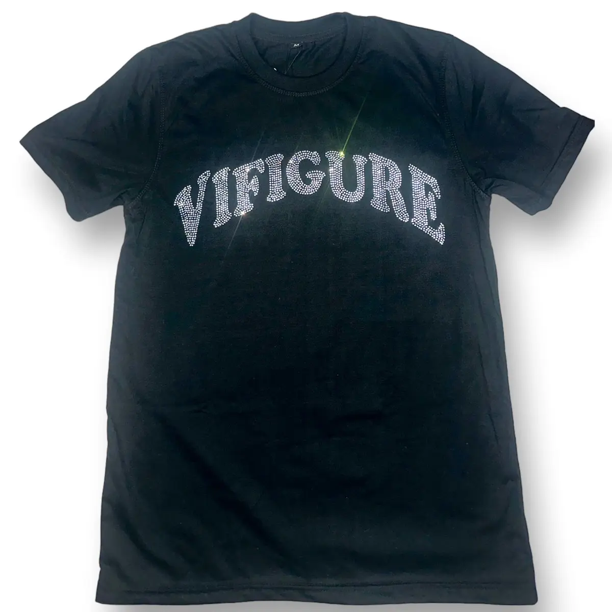 VIFIGURE Signature  Rhinestone Logo Tshirt