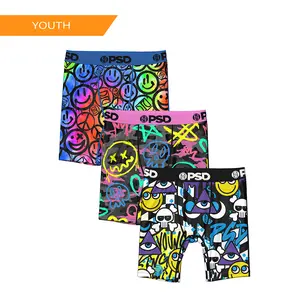 PSD Youth Boys Smile Squad Boxer Brief 3 Pack - Soft, Breathable and Stretch Comfortable Underwear