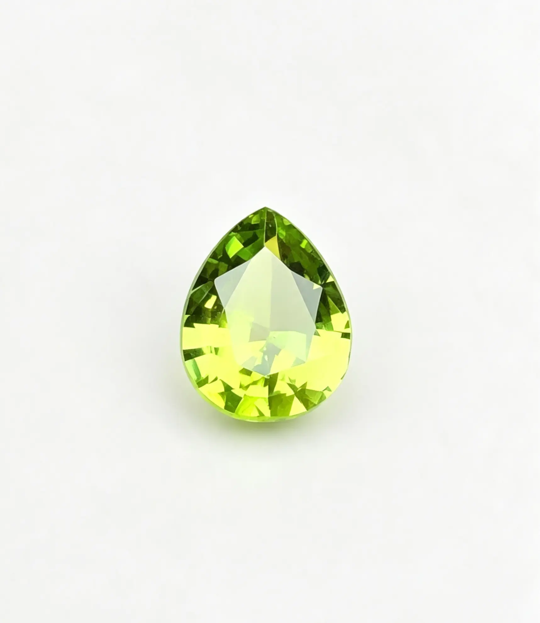 Natural Pear Cut Peridot With Certificate