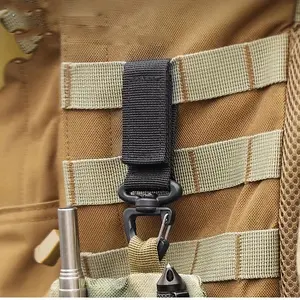 Outdoor Camping Hiking Tactical Gear Nylon Strap Backpack Keychain Triangle Backpack Belt Pouch Fastener Hook Buckle