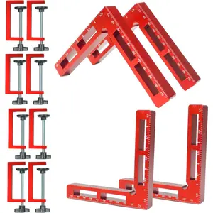 4 Pack 5.5 Inch 90 Degree Positioning Squares Right Angle Clamps, Aluminum Alloy Corner Clamps for Woodworking Picture Frame Cabinet Boxes Drawers