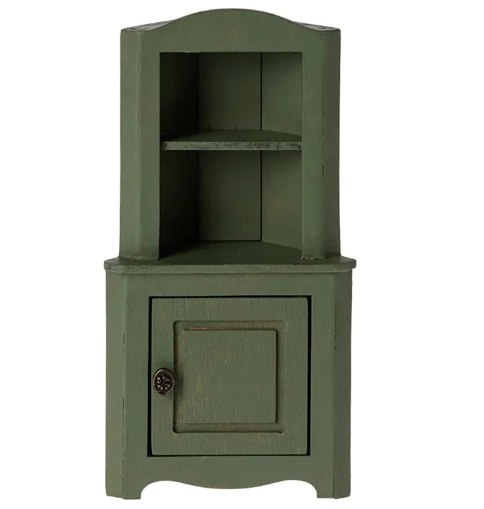 Maileg Corner Cabinet, Mouse - Dark Green