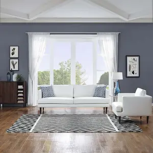 Modway Ailani Geometric Chevron / Diamond 8x10 Area Rug in Black and White