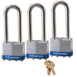 Master Lock 1TRILJ 1.75 in. Laminated Steel Body Padlock- 3 Pack