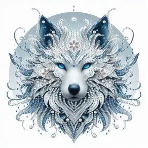 Wolf King Diamond Painting Kit, Beginner & Adult Handmade 5D DIY Irregular Shaped Rhinestones, Art Craft Decoration, 30x30cm Unframed