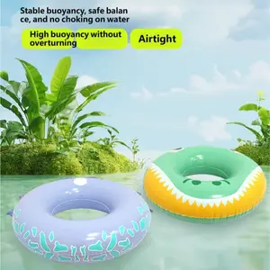 Inflatable Float Ring, Thickened Anti-Tip Design, Essential for Beach Vacations, New Model Swim Gear