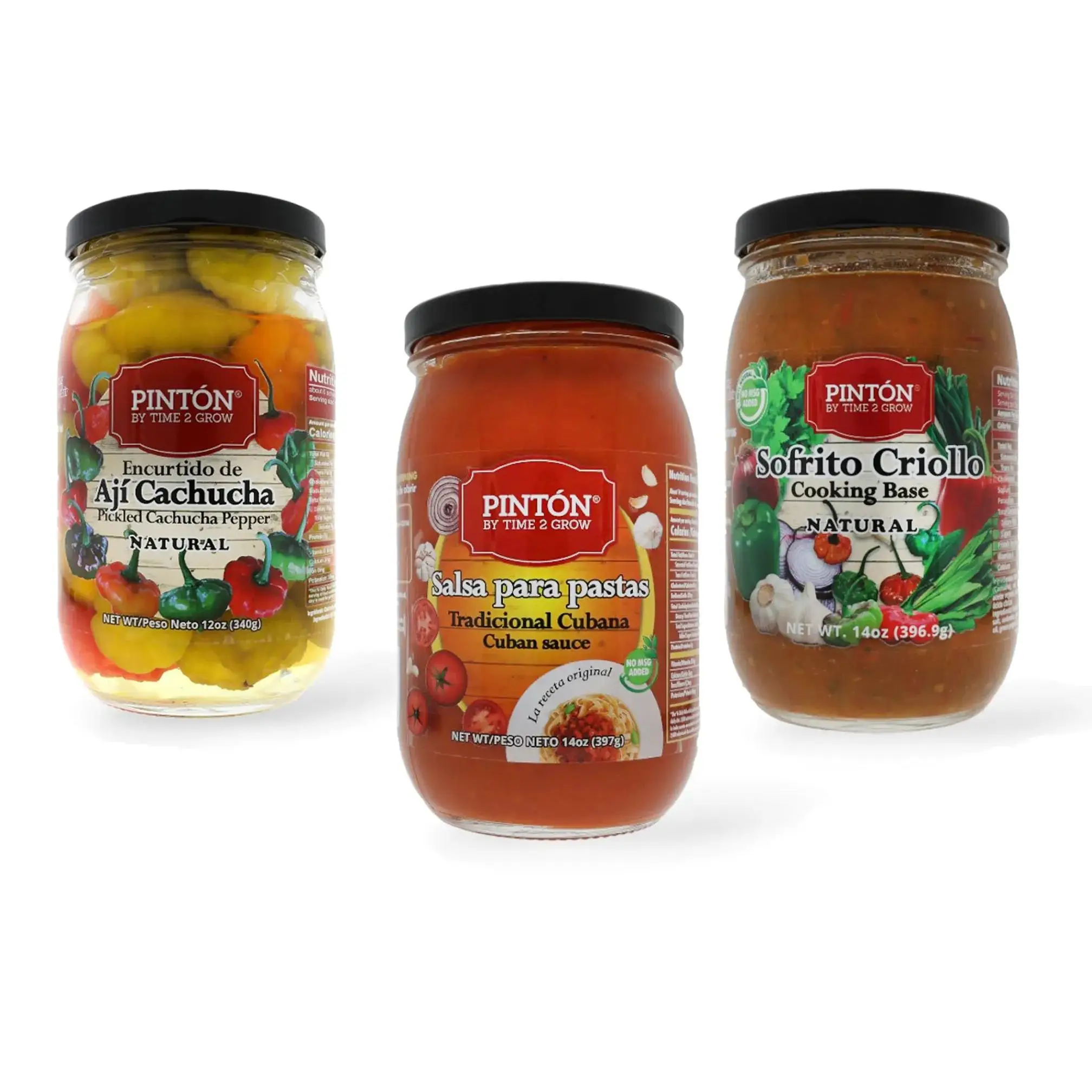 Pintón Flavorful Trio: Sofrito, Traditional Sauce & Pickled Peppers Combo (Ahorra más)
