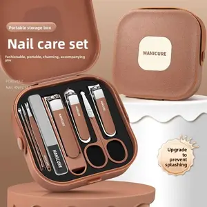 Portable Manicure Set, Nail Clipper Kit with Storage Case, 8PCS Professional Manicure Pedicure Tool Set, Nail Care Kit for Men Women, Travel Home Grooming Kit, One Set Meets All Your Nail Care Needs
