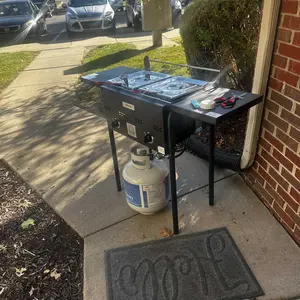 VEVOR 8QTx2 Outdoor Propane Deep Fryer Commercial Free Standing Cooker Two Tank