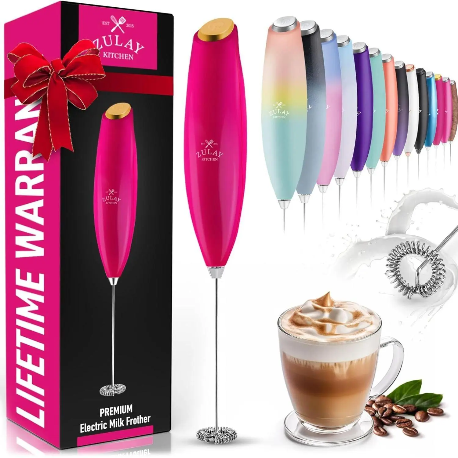 Hot Pink with Gold Button