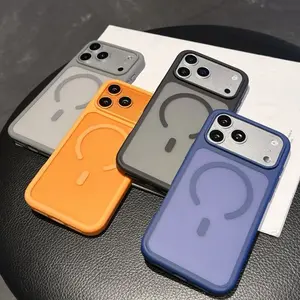 Skin-Friendly Magnetic Phone Case Cover Casing for iPhone 17-14 Pro Max Series, Protective Anti-Drop Simple Transparent Matte Feel