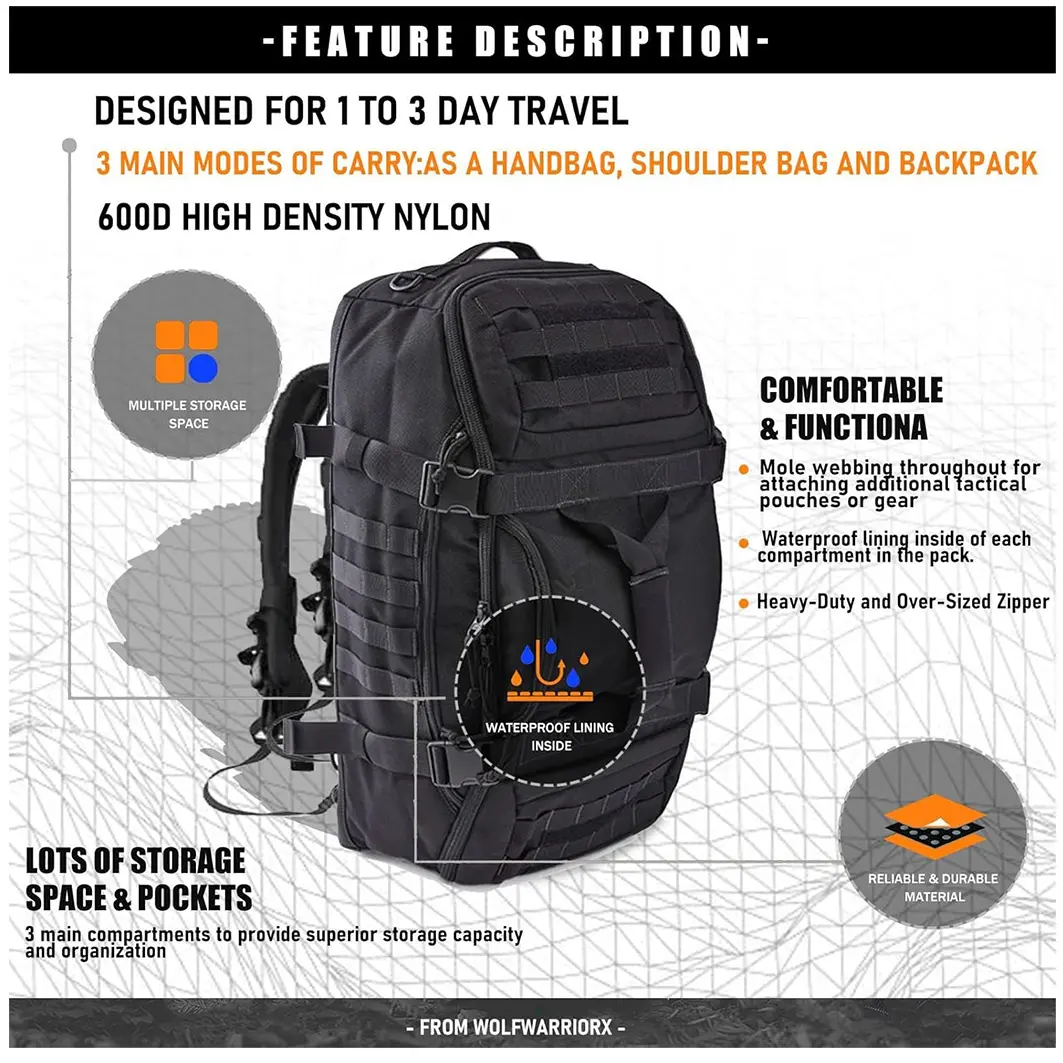 3 In 1 Tactical Military Backpack Travel Duffle Bag for Weekender Gym Workout Deployment - TikTok Shop 3 In 1 Tactical Military Backpack Travel Duffle Bag for Weekender Gym Workout Deployment - TikTok Shop