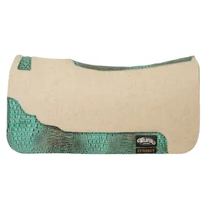 Limited Edition Saddle Pad: Natural, Turquoise Croc Wear Leather