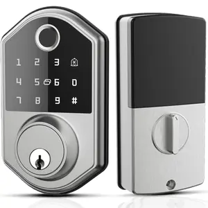 Touchscreen Biometric Fingerprint Smart Door Lock, LED Keypad Smart Door Lock, Keyless Entry, Fully Automatic Lock, Biometric Authentication, Card and Wristband Unlocking, Privacy-Protected Password, Easy to Install