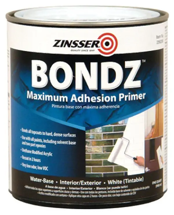 Zinsser 271198 Bondz Maximum Adhesion Water Based Primer- Quart, Acrylic Base, Fast Dry