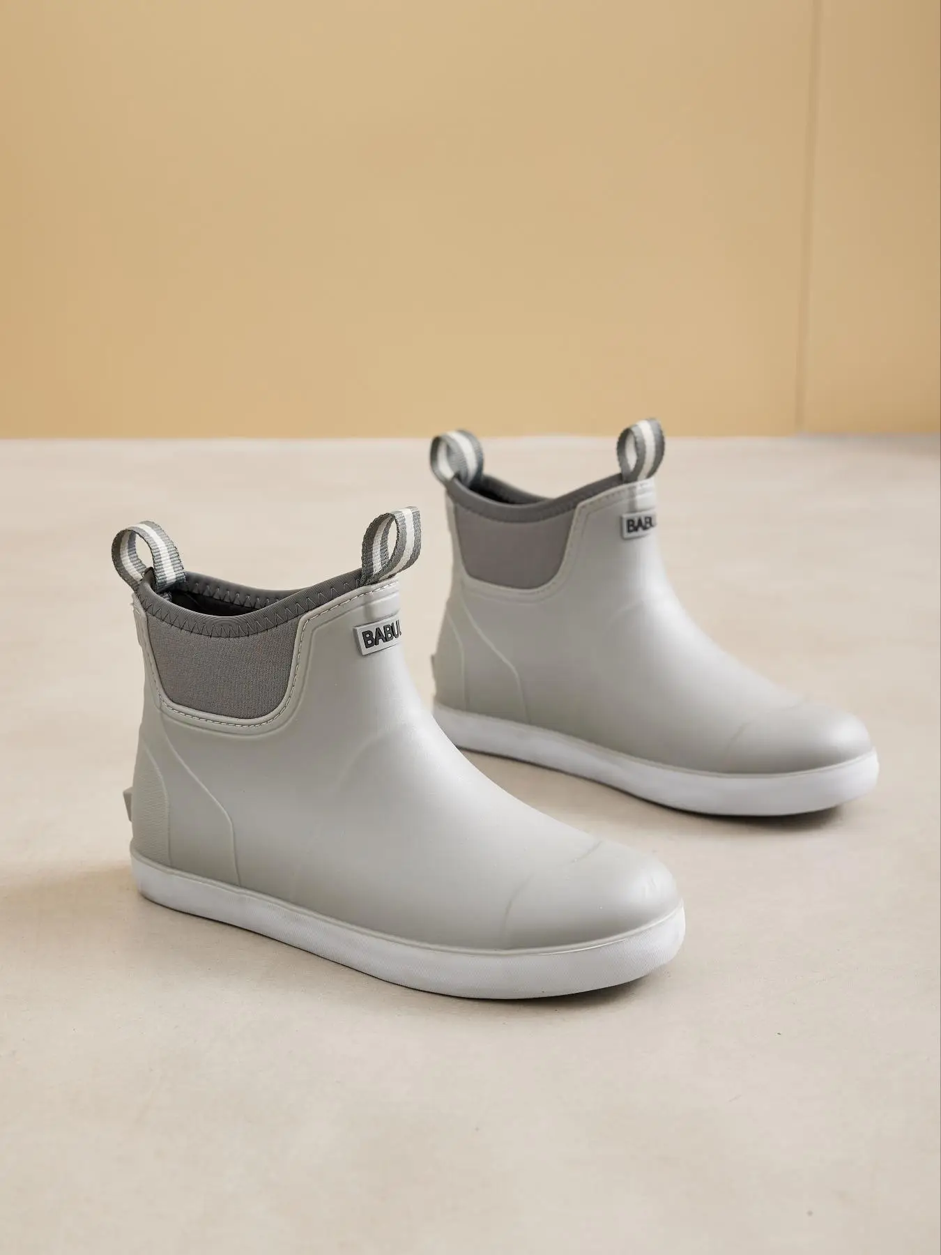 Men's Solid Color Waterproof Non-slip Rain Boots, Casual Comfortable Breathable Ankle Boots for Outdoor Garden Commute, Fashionable Shoes for Daily We