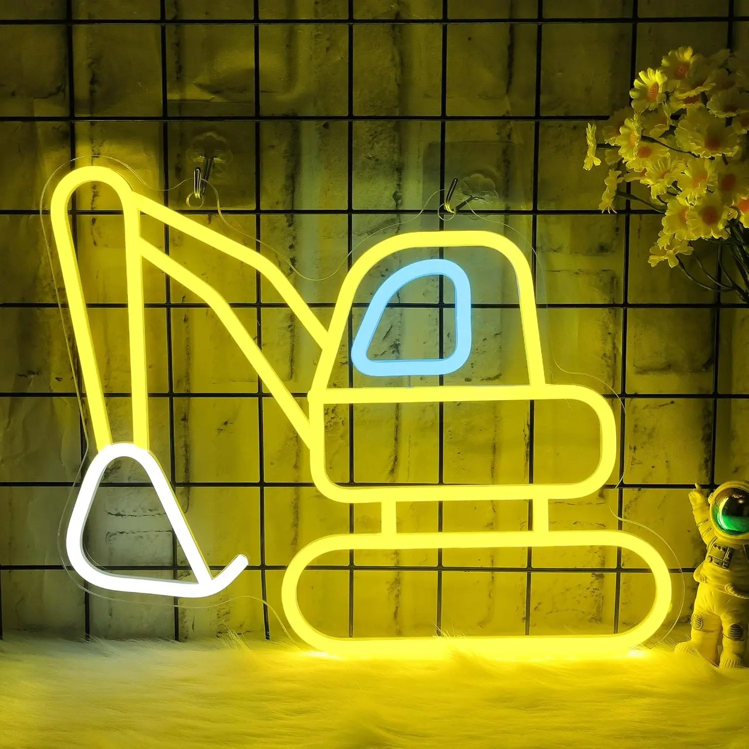 Exciting Neon Light for Excavator, Vibrant LED Decor for Boys' Room, Bedroom, Game Room, Ideal Gift for Kids and Teens