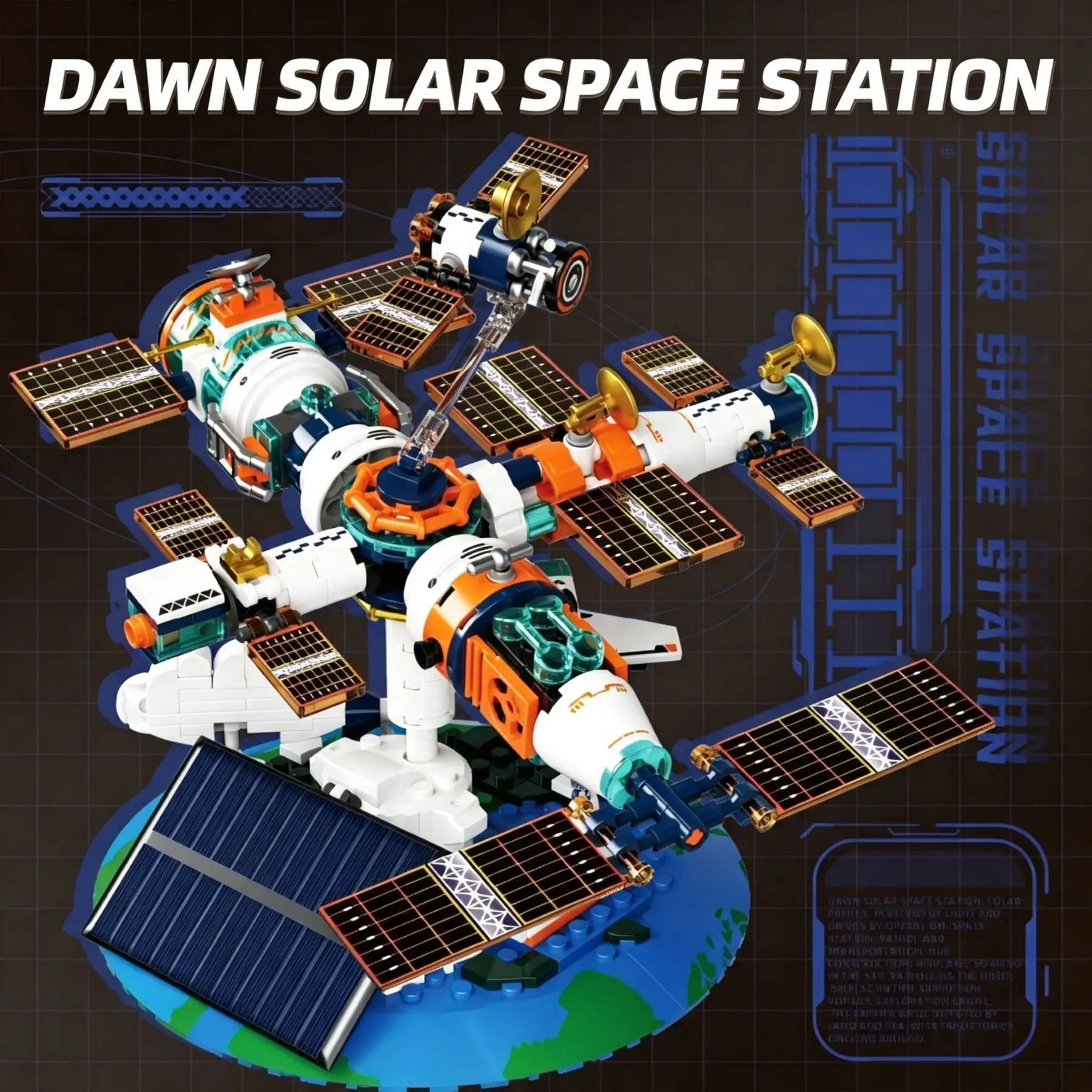 Dawn Solar Space Station - Educational Building Blocks for Kids, STEM Learning Toy, Space Exploration Model, Interactive Playset