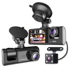 3 Camera Dash Cam Front Rear Interior 1080P Night Vision WiFi App
