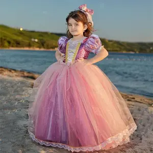 028 Princess Costume Dress For Girl Luxury Ball Gown Dress Fancy Birthday Party Gift Halloween Cosplay Vestidos