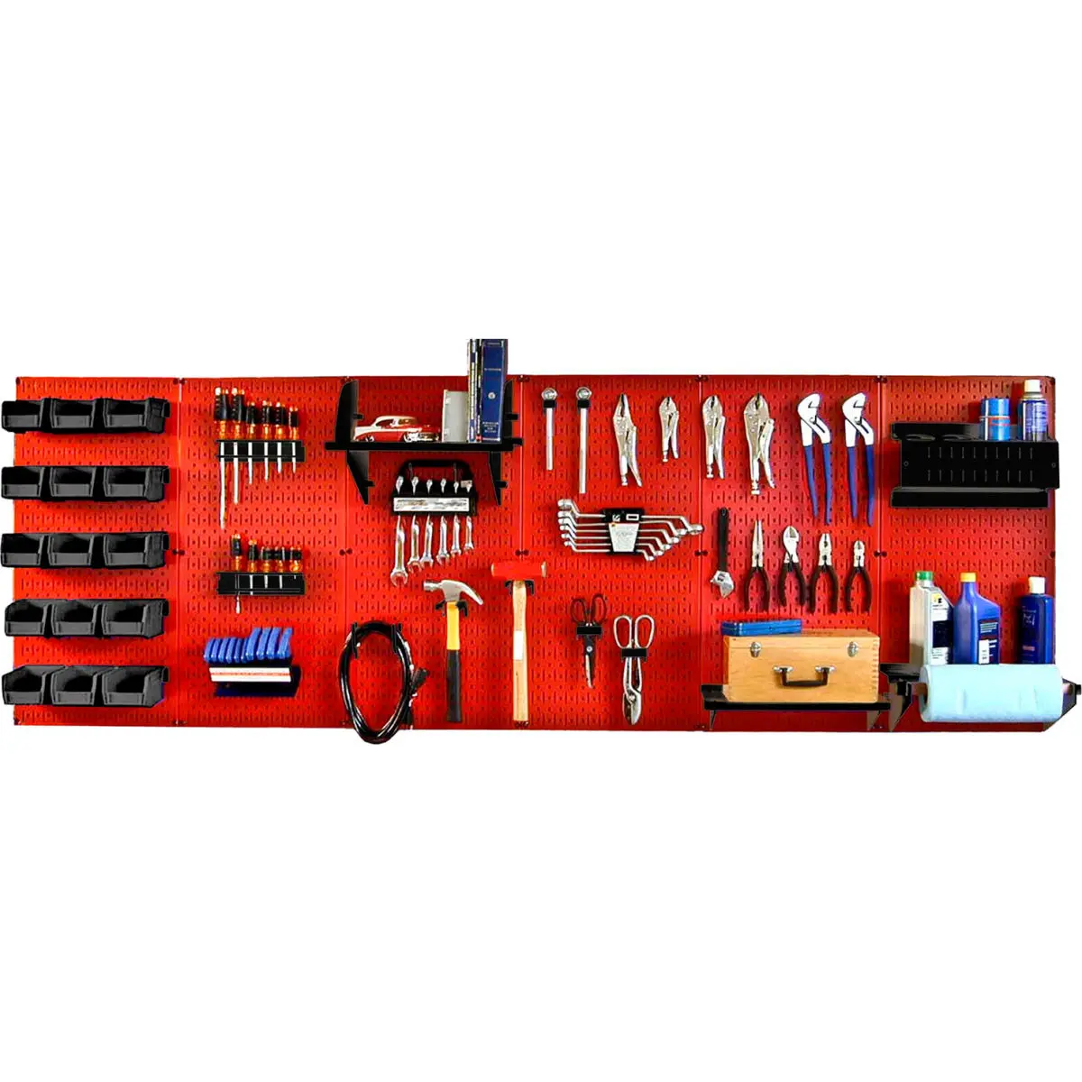 Wall Control B1296749 Pegboard Master Workbench Kit for Organizing Tools, Red & Black - 96x32x9 in