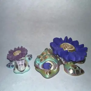 3D printed Flexi Happiness Flower Turtle Figurine (mini and small)