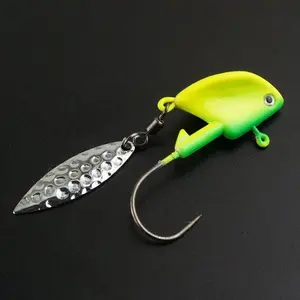 Stainless steel rust-proof jigging hard bait set, 360° spiral spoon-shaped blade bionic swivel + trident hook, suitable for both saltwater and freshwater fishing, for salmon/bass/pikebit and many other fish species