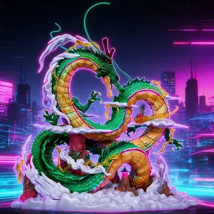 2026 New DBZ 24cm Hand-Held Shenlong  And Cartoon Character Wishing Scene GK Cartoon Model Tide Play Statue Ornaments Collection Birthday Gift