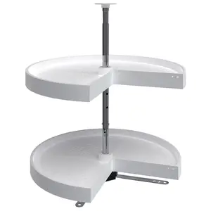 Rev-A-Shelf 24 Inch Lazy Susan Pie-Cut Polymer 2-Shelf, White, LD-2942-24-11-1