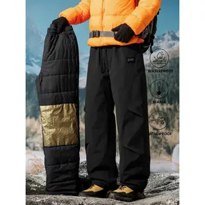 Men’s thick winter outdoor ski pants, athletic bottoms with waterproof, insulated, windproof design, suitable for men and women for fall and winter hiking