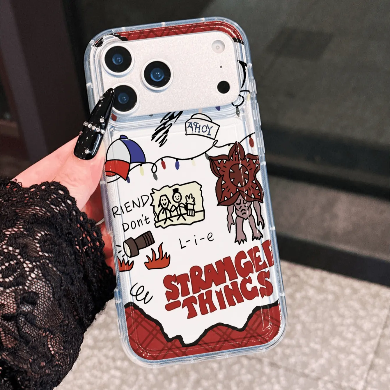 Clear Transparent Shockproof Stranger Things Graphic Phone Case