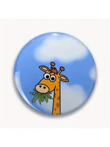 1Pc DIY Craft Buckle - 44mm (1.73 ") Stoned Giraffe Pin for Bags, Jackets and Gifts, Holiday Gifts, Party Gifts