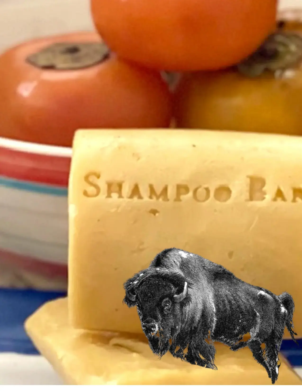 Bison Tallow, Persimmon Vinegar Manuka Honey Shampoo Bar, Unscented