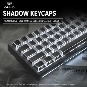 Aula Keycaps Pbt Material, Side Characters, Backlit, Durable, Non-Stick, High Aesthetic, Full Set, Compatible with Various Keyboard Layouts