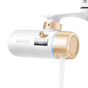 fathersdaygift VEVOR Skincare Water Filter, Faucet Mount Water Filters with Micro-nano Bubble for Skin, Sink Tap Purifier, Removes Chlorine with 1 Filter, for Kitchen and Bathroom Faucets, White+ Gold