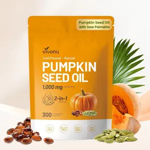 Pumpkin Seed Oil with Saw Palmetto Capsules 300 Softgels Cold Pressed Pure Virgin Oil Essential Fatty Acids Phytosterols Supports Hair Urinary Bladder Prostate Health Non GMO