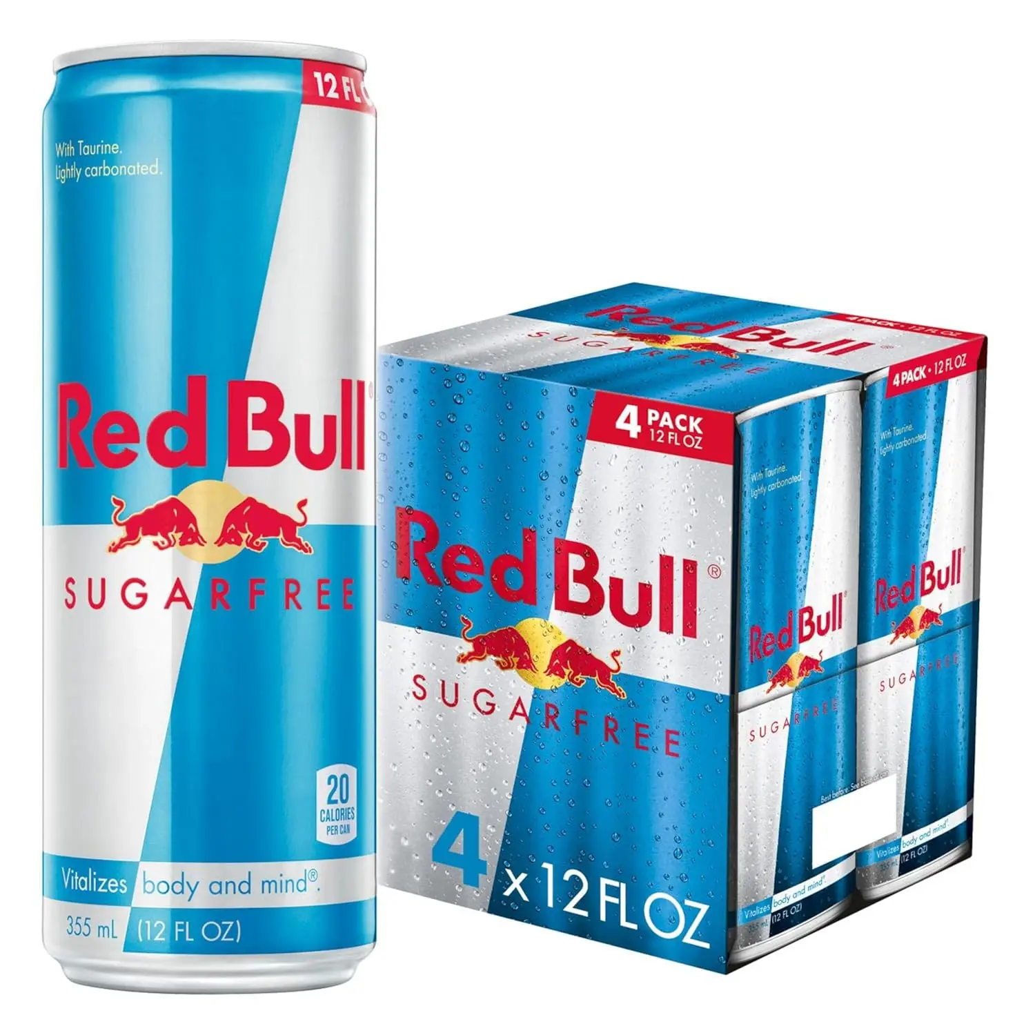Red Bull Sugar-Free Sports & Energy Drink, 4-Pack, 12 Fl Oz Beverage
