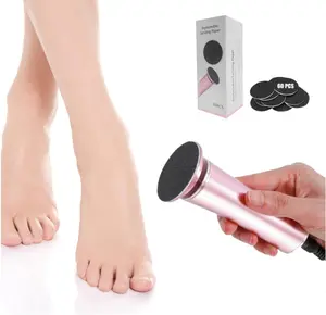 Electric Foot Callus Remover, Speed Adjustable Professional Pedicure Machine with 60 PCS Replacement Sandpaper Disks and Brush, Foot Care Tool to Remove Dry, Dead, Hard, Cracked Skin&Calluses Manicure Nail Manicure Nail electric  callus