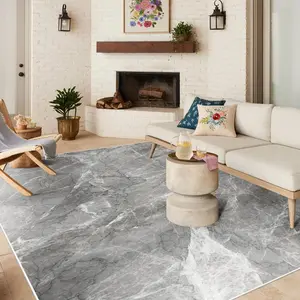 Marble Pattern Floor Mat, Non-slip Soft Floor Carpet, Decorative Area Rug for Home Living Room Bedroom Kitchen, Home Decor